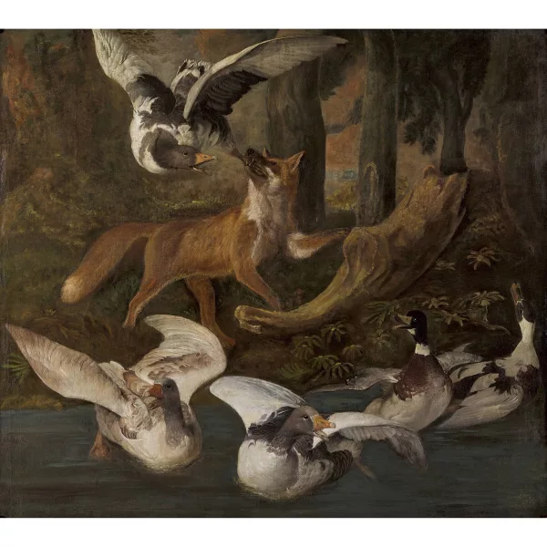 Peter Caulitz — "Oies surprises par le renard".