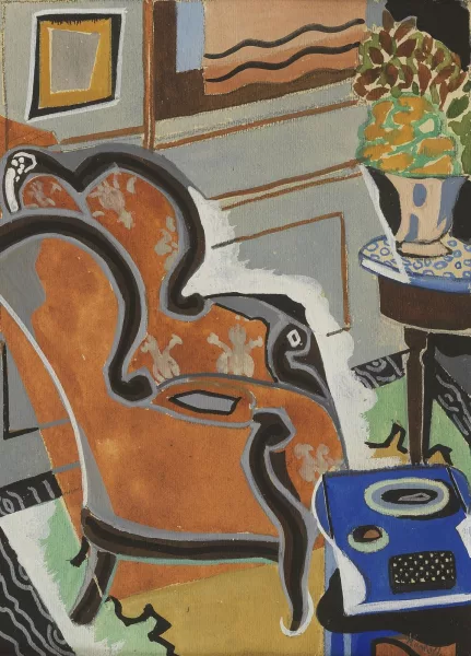 Han Harloff — Composition au fauteuil orange