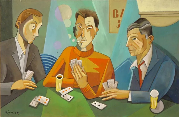 Aurel Richter — Trois joueurs de cartes, vers 1920