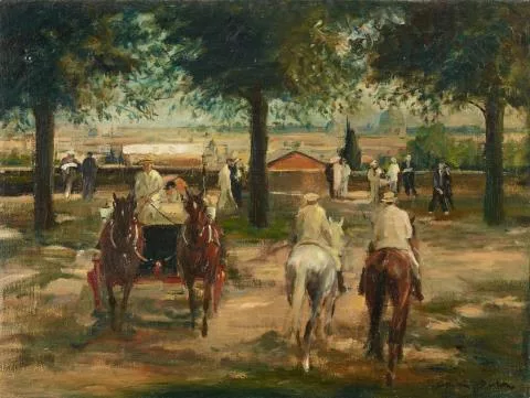 Otto Dill — Ansicht von Rom mit Kutsche und Reitern