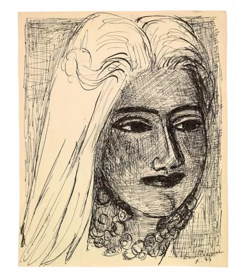 Max Beckmann — Frauenkopf mit Halskette