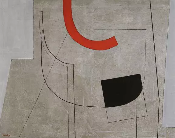 Tamas Konok — Pittura su fondo grigio, III, 1974