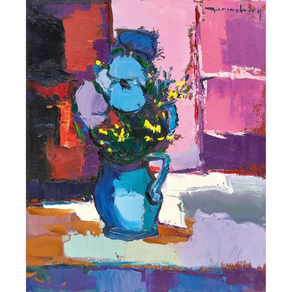 Bruno Perino — Blumen auf rosa Grund