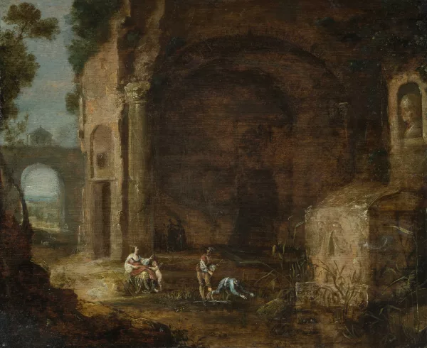 Abraham van Cuylenborch — Attribué à Cuylenborch, Abraham van — zugeschrieben Latona verwandelt die lykischen Bauern in Frösche