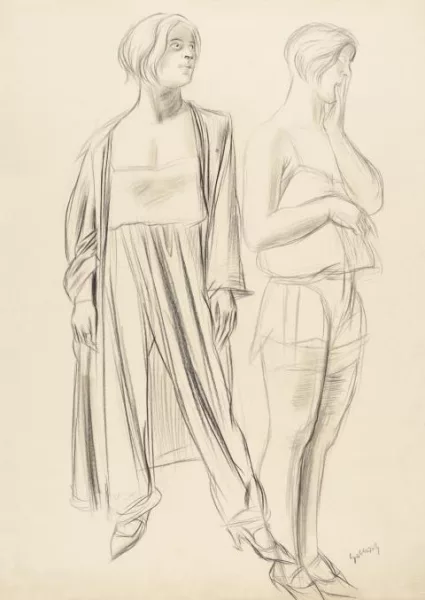Karl Hubbuch — Double portrait de Martha