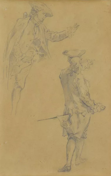 Pierre Edmond Alexandre Hédouin — Attribué à Edmond Hédouin — Etude de gentilhomme