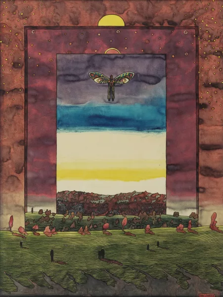Jan Sawka — Paysage à l'homme libellule