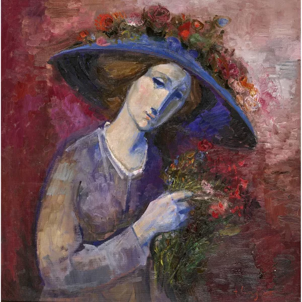 Trento Longaretti — "Flora con cappello blu".