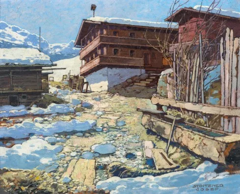 Josef Stoitzner — Sonnige Winterlandschaft, um 1947