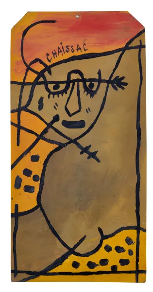 Gaston Chaissac — Visage sur fond sable, ca. 1961
