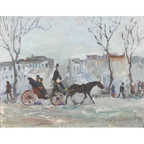 Adolfo Carducci — Entourage de ADOLFO CARDUCCI — Calèche en hiver
