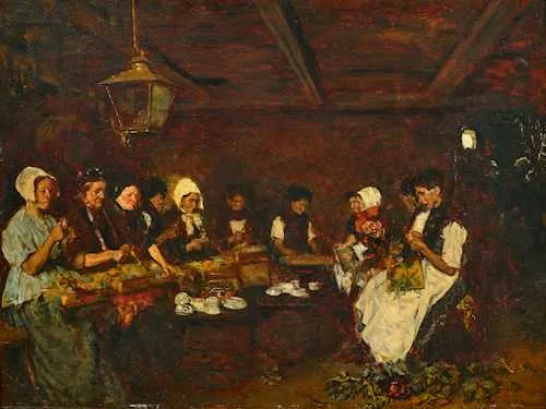 Max Liebermann — Die Gemüseputzerinnen / Die Konservenmacherinnen, 1. Fassung, 1872