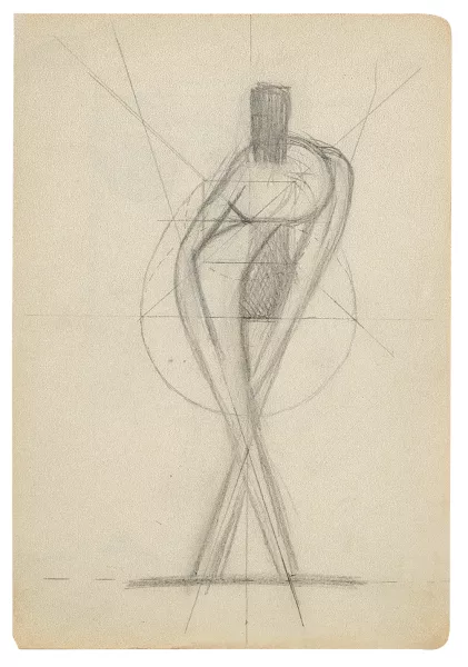 Georges Vantongerloo — Studie für "Composition émanante de l'ovoïde", 1918