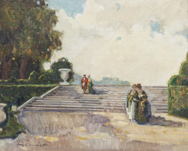 Alice Sommer — Alice SOMMER (1898-1982), 'Conversation sur l'escalier'