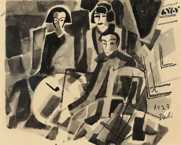 Salvador Dalí — Recto: El artista y Maruja Mallo en el café de Oriente; verso: Estudio, 1923