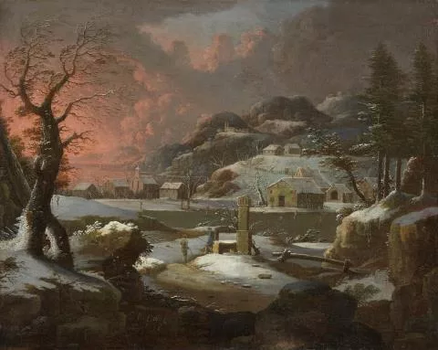Peter von Bemmel — Winterlandschaft im Abendlicht