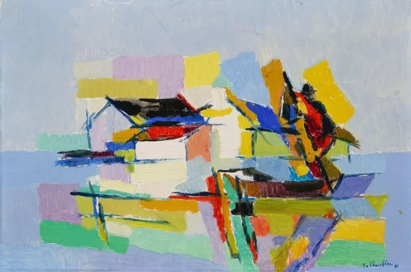 Jean Chevolleau — Maison et barque