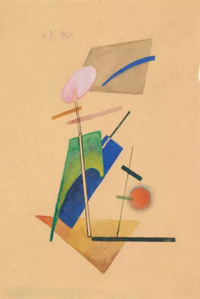 Ivan Kliun — Ohne Titel (Composition with a Small Violet Oval/Composition with a Small Blue Oval)