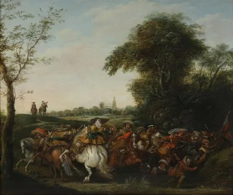 Esaias Van de Velde l'Ancien — Schlachtenszene, Kavallerie und Infanterie