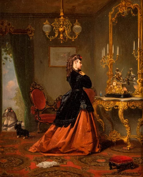 Hendrik Hollander — Elégante se préparant à partir