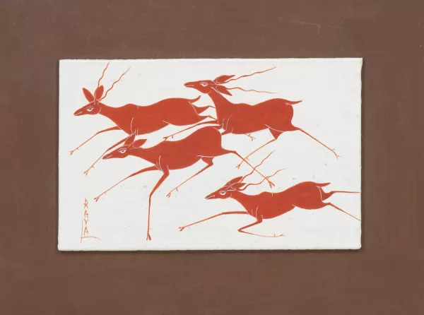 Rasik Raval — Rasik RAVAL (1928-1980), 'Gazelle', Tempera sur ca...
