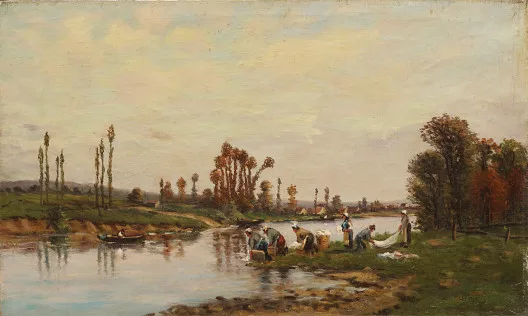 Hippolyte-Camille Delpy — Lavandières au bord de la rivière