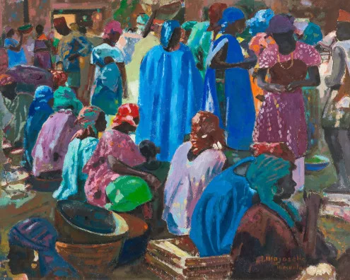 Jacques Majorelle — Femmes au marché à Macenta, Guinée