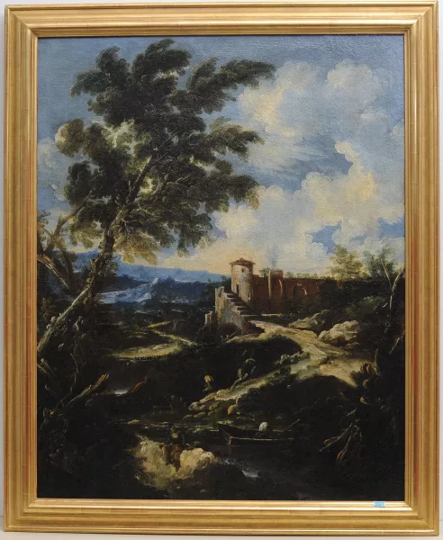 Antonio Francesco Peruzzini — Nachfolger Landschaft mit Fischerbooten