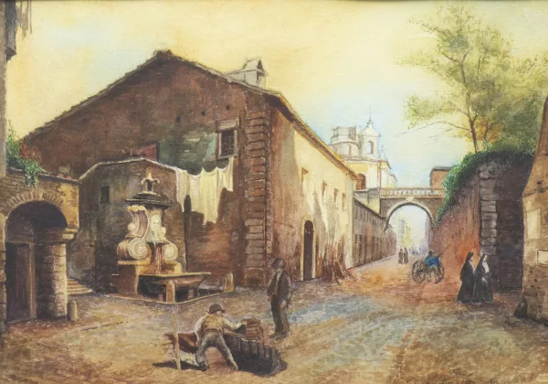 Ettore Roesler Franz — Vue d'une ruelle à Rome