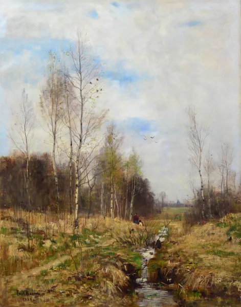 Paul Baum — Paysage d’automne avec ruisseau