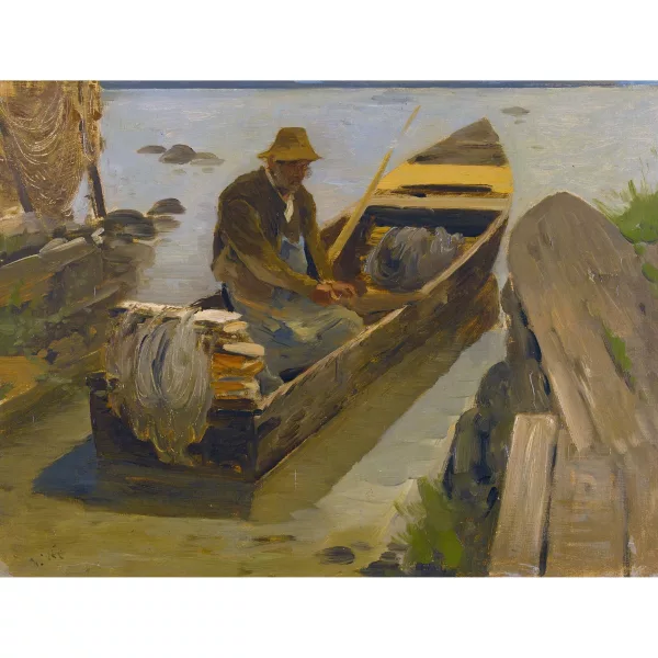 Josef Wopfner — "Kahn mit Netzflicker".