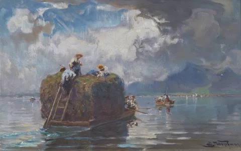 Josef Wopfner — Heuboot auf dem Chiemsee
