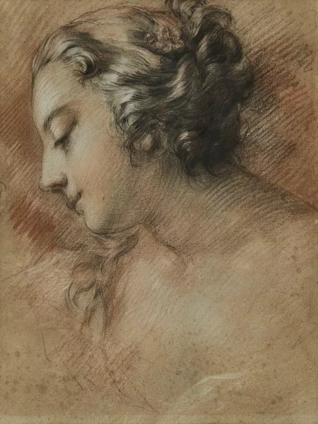 François Boucher — François Boucher zugeschrieben — Brustbild einer jungen Frau