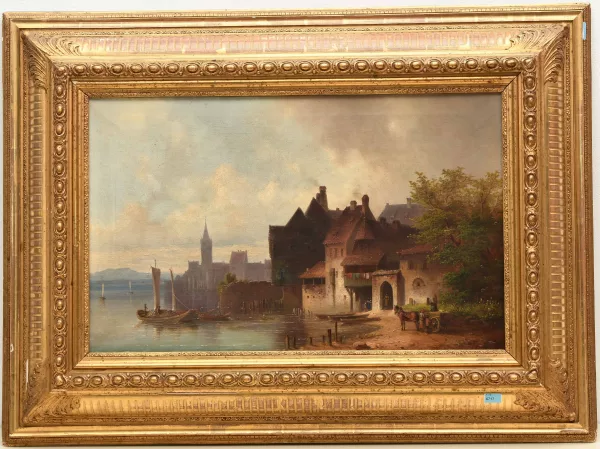 Anton Doll — Vue d'une ville au bord d'un lac