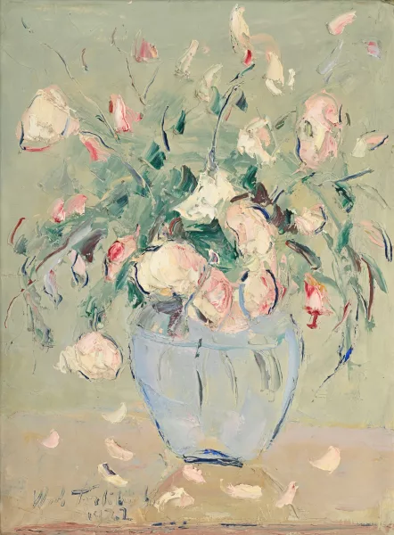 Wladimir de Terlikowski — Bouquet de fleurs dans un vase bleu
