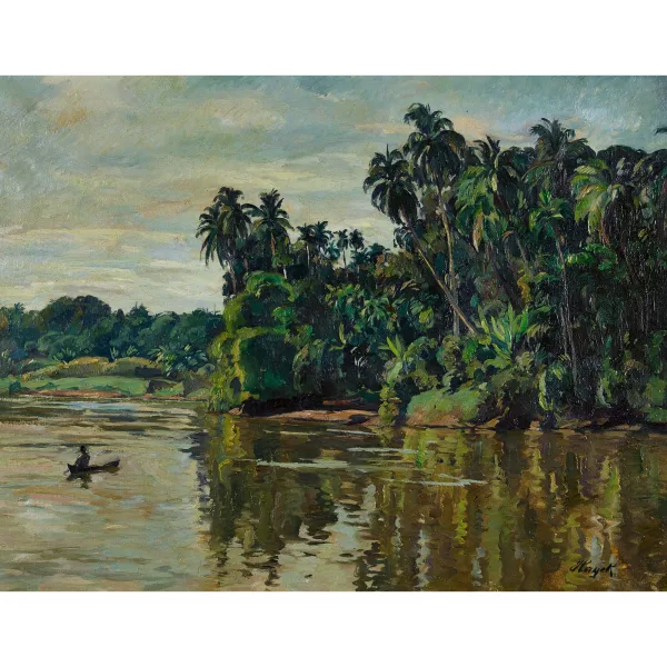 Hans von Hayek — Tropische Flusslandschaft.