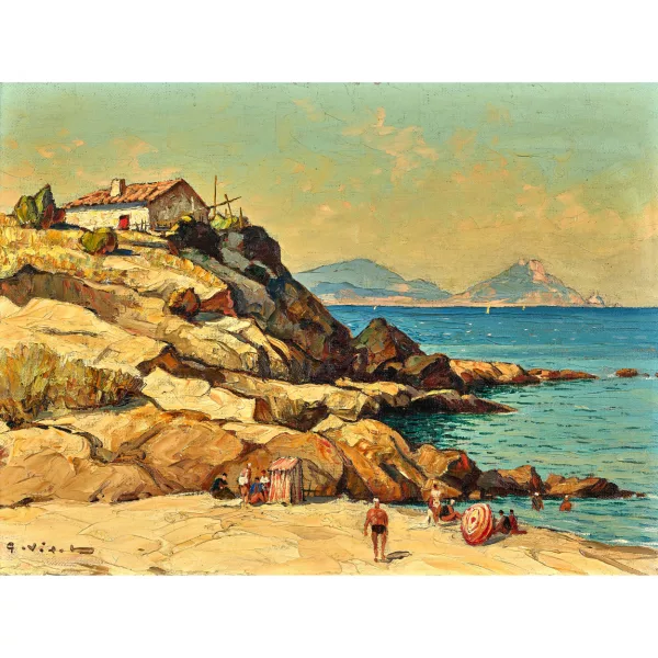 Gustave Vidal — « Petite plage environs d'Aygulf ».