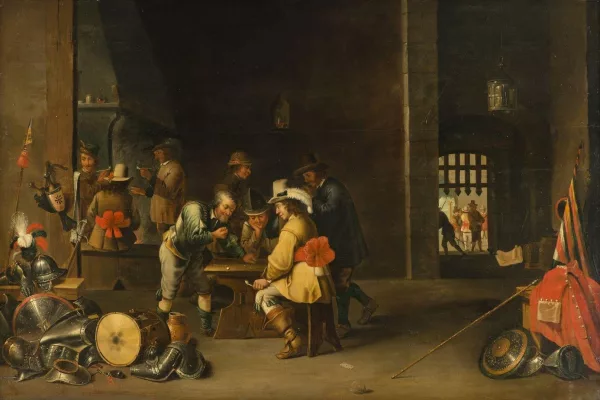 David Teniers le Jeune — École de David II Teniers — Scène de corps de garde
