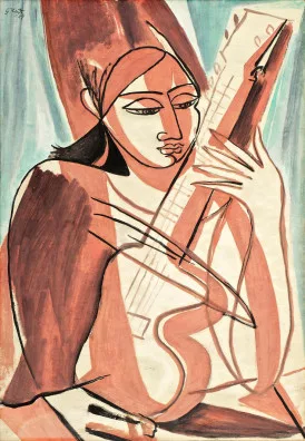 George Keyt — Die Musizierende, 1947