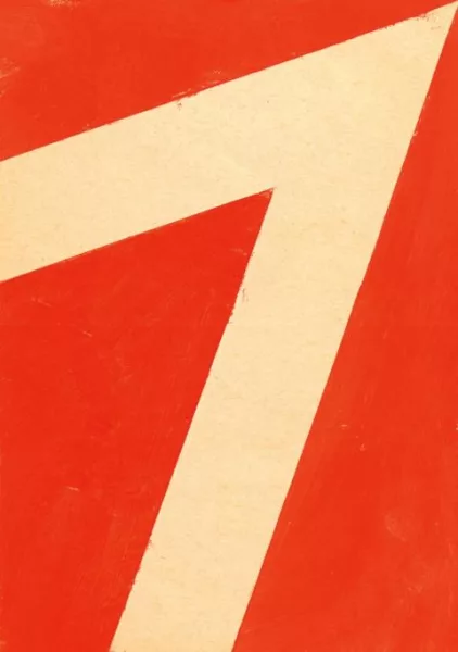 Hermann Glöckner — Sans titre (pliage blanc sur rouge)