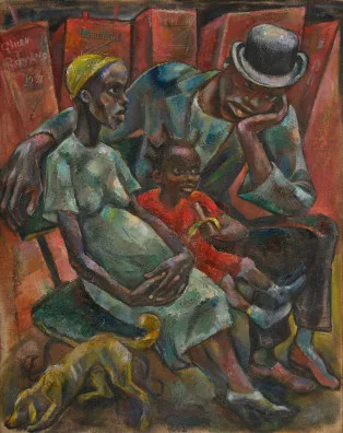 Emanuel Glicen Romano — Familie mit Hund, 1937