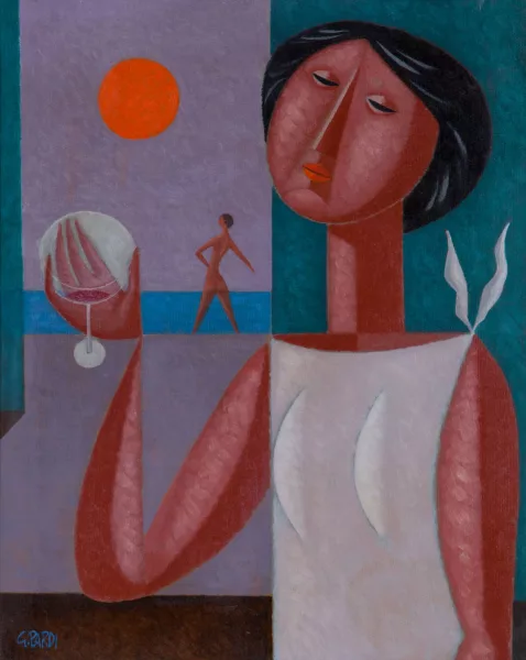 Gianfranco Pardi — Jeune femme au verre