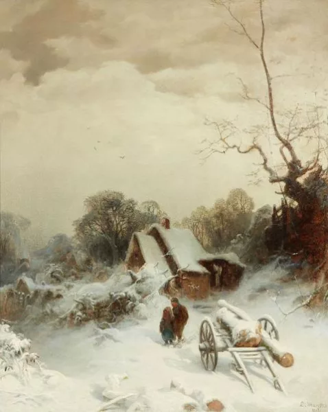 Ludvig Munthe — Dörfliche Winterlandschaft