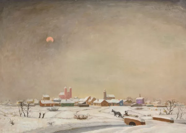 Adolf Fényes — Ungarisches Dorf im Winter