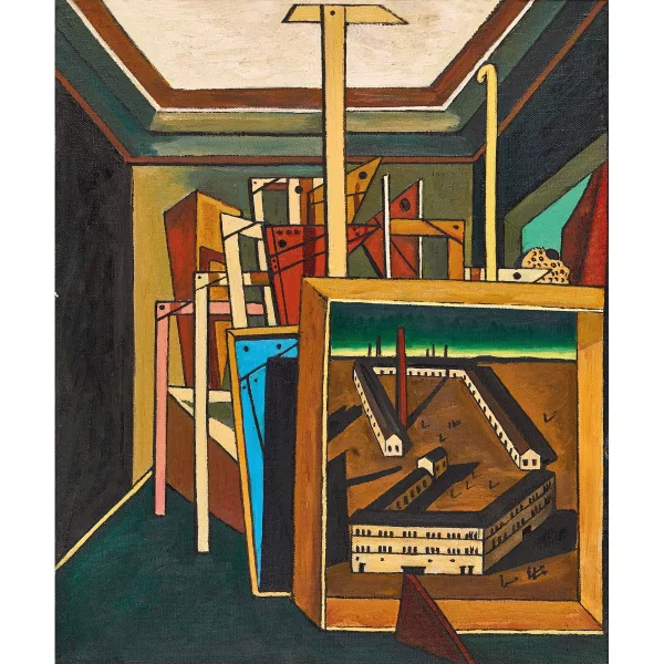 Mike Bidlo — "Not de Chirico (Metaphysical Interior with Workshop, 1948)".