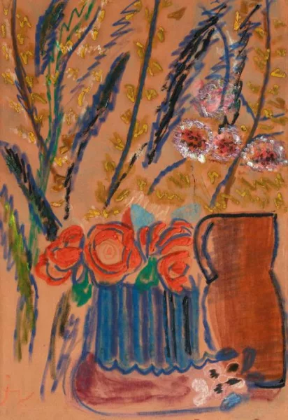 Ida Kerkovius — Rot in blauer Vase