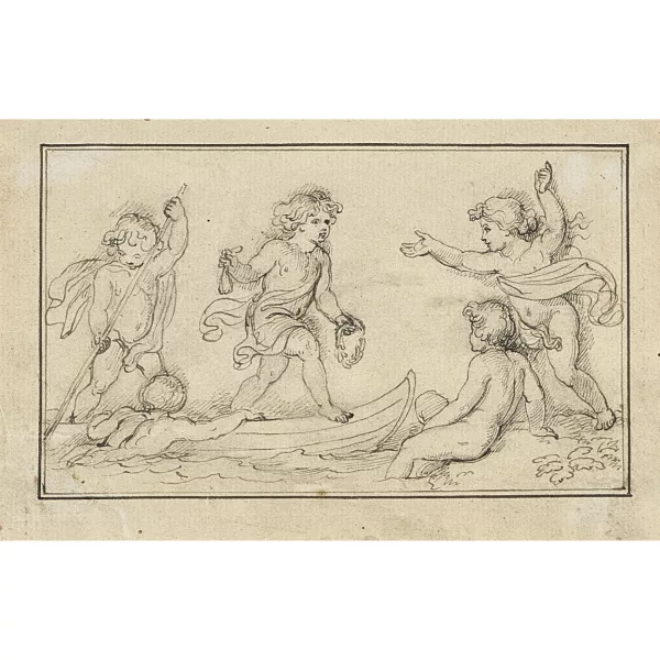 Antonio Zucchi — Spielende Amorini mit Boot.