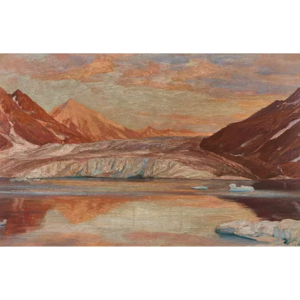 Georg Macco — "Mitternachtssonne in Spitzbergen (Magdalenenbai)".