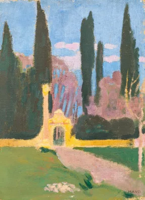 Maurice Denis — Paysage aux cyprès (Paysage d'Italie)