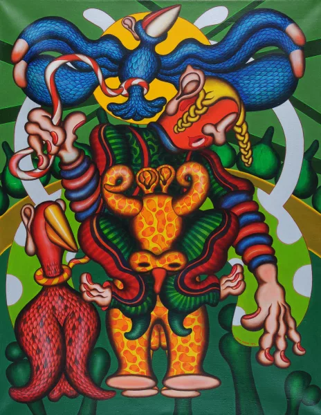 Hans Krenn — Ritt auf der Kuh (mit 2 Vögeln), 1972